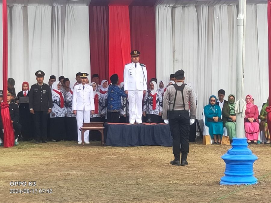 Upacara Hari Kemerdekaan Republik Indonesia ke-79 di Desa Tukum Kecamatan Tekung